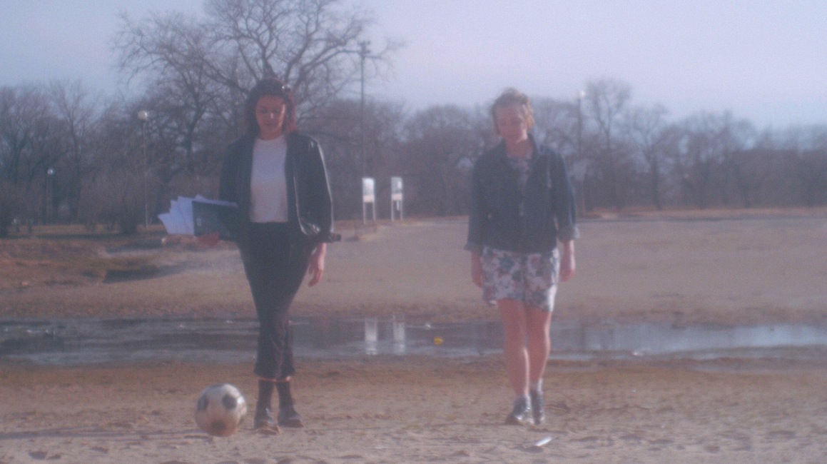 Director Emily Esperanza as "Alex" with Aral Johnson as "Francis" in Chicago's Humboldt Park. Shot on a broken, scratched, and fungus-ridden mid-1960's Vivitar 35mm lens that I found in a broken lens bin at an old camera shop and bought for 5 dollars. 