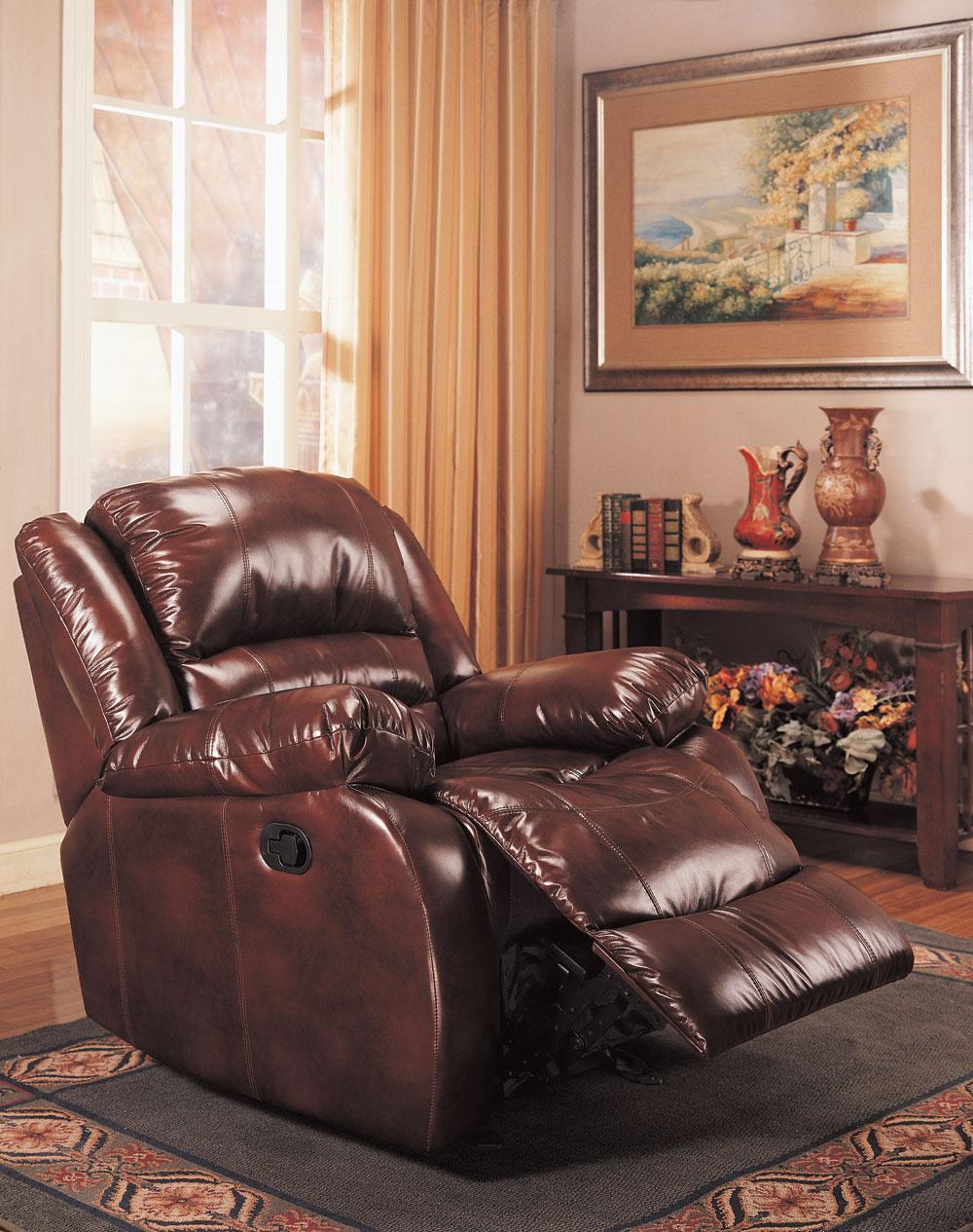 Burgundy rocker recliner
