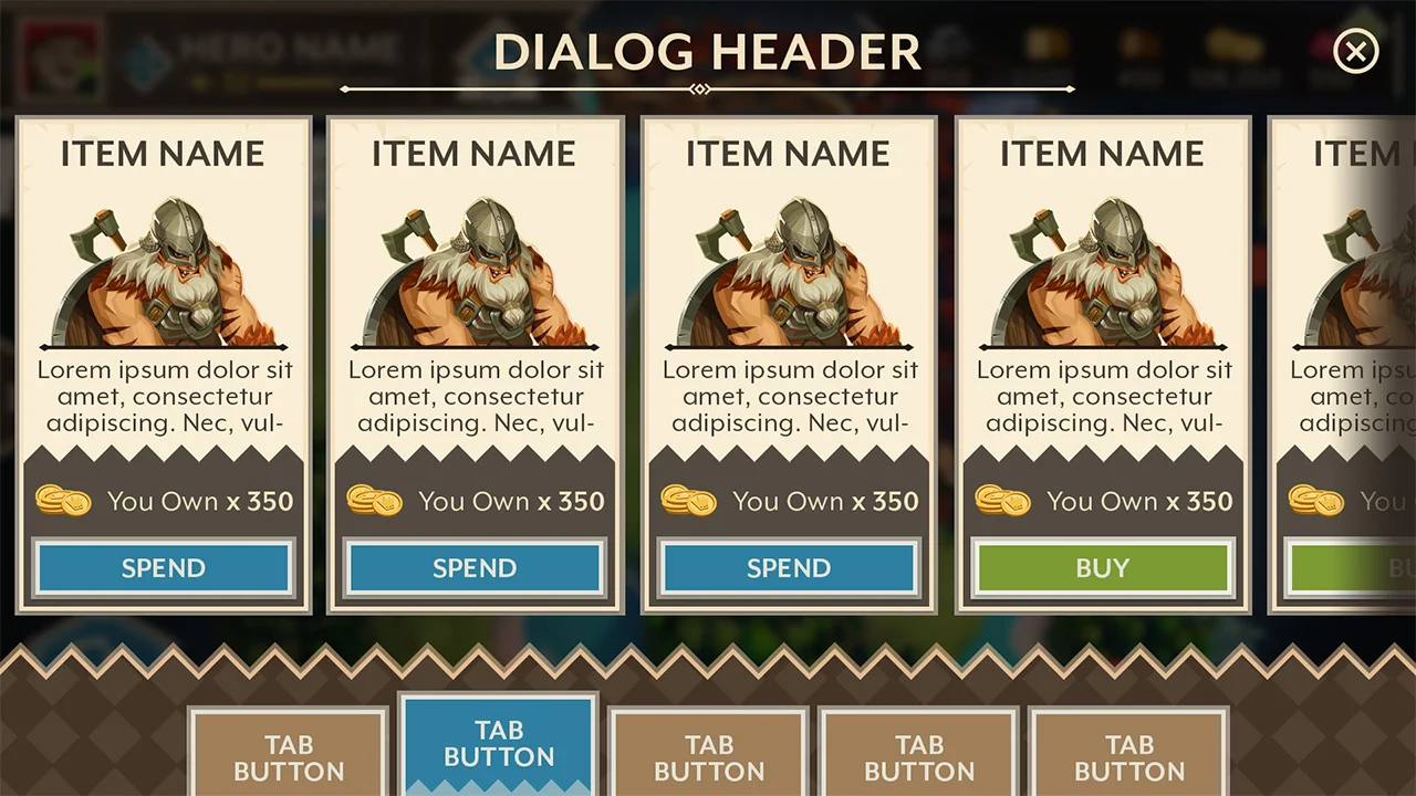 Basic selection screen