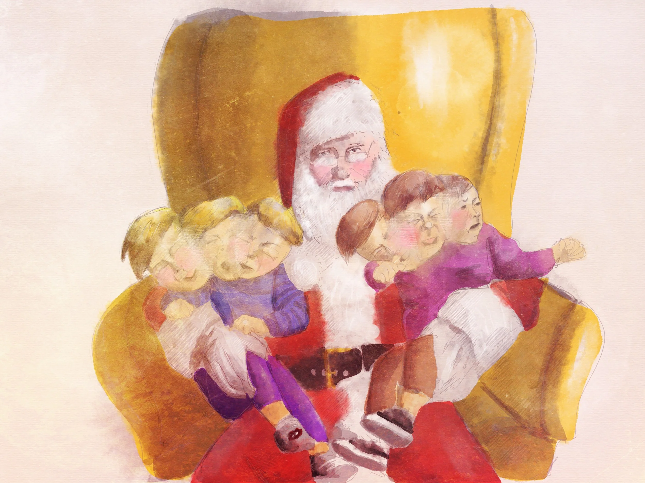 The kids turned out fine, this is my take on Jenny's Christmas card proving as much. Only bad parents have kids that are fine sitting on giant red stranger's lap.