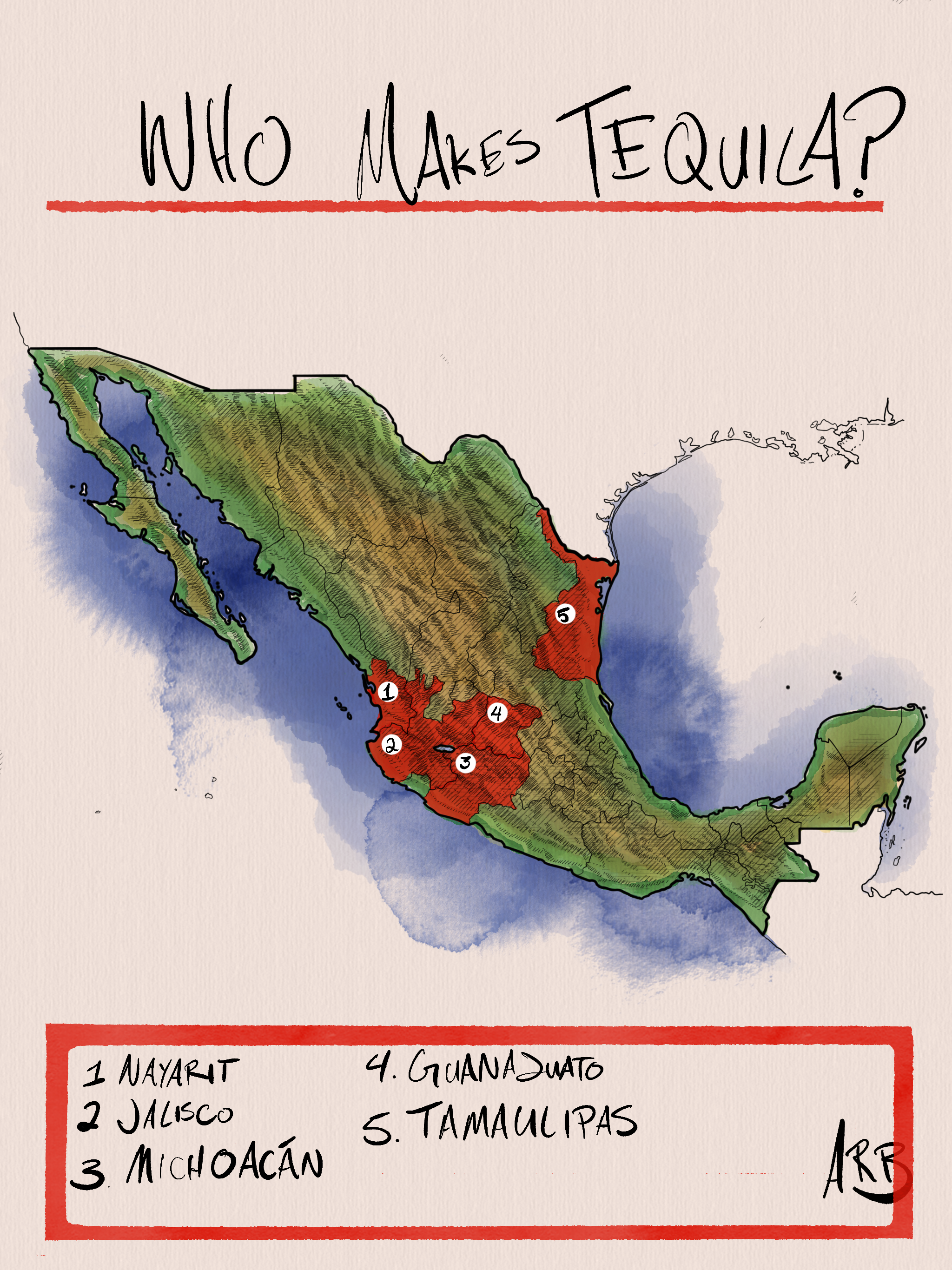  The five Mexican states that make Tequila 