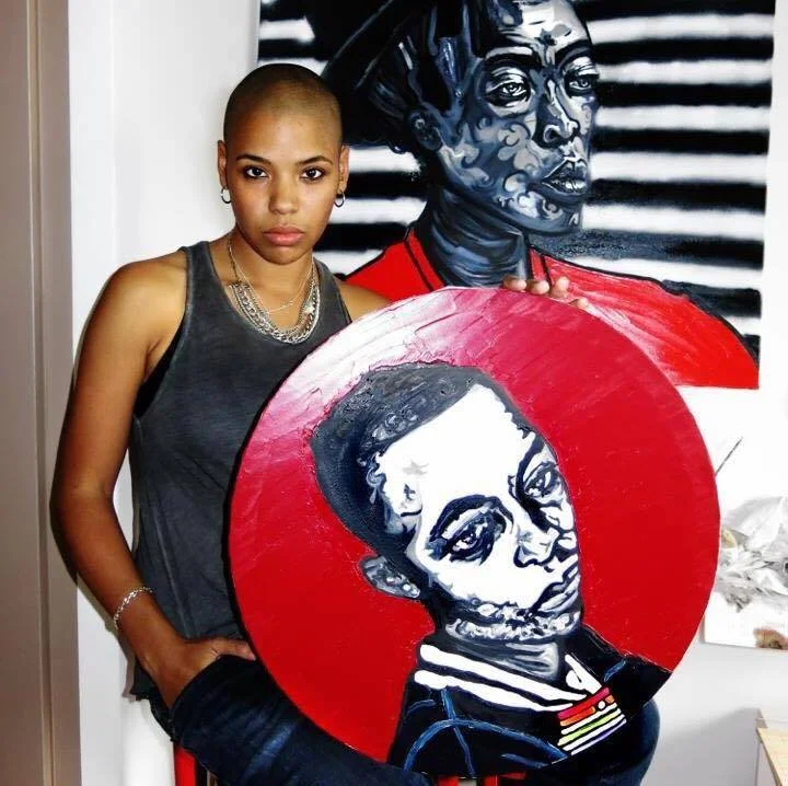 Portrait of Pauline N’Gouala by Emilie Jouvet. Foreground portrait: Zozo Duduzile. Background portrait: Zanele Muholi. Photo credit: E. Jouvet