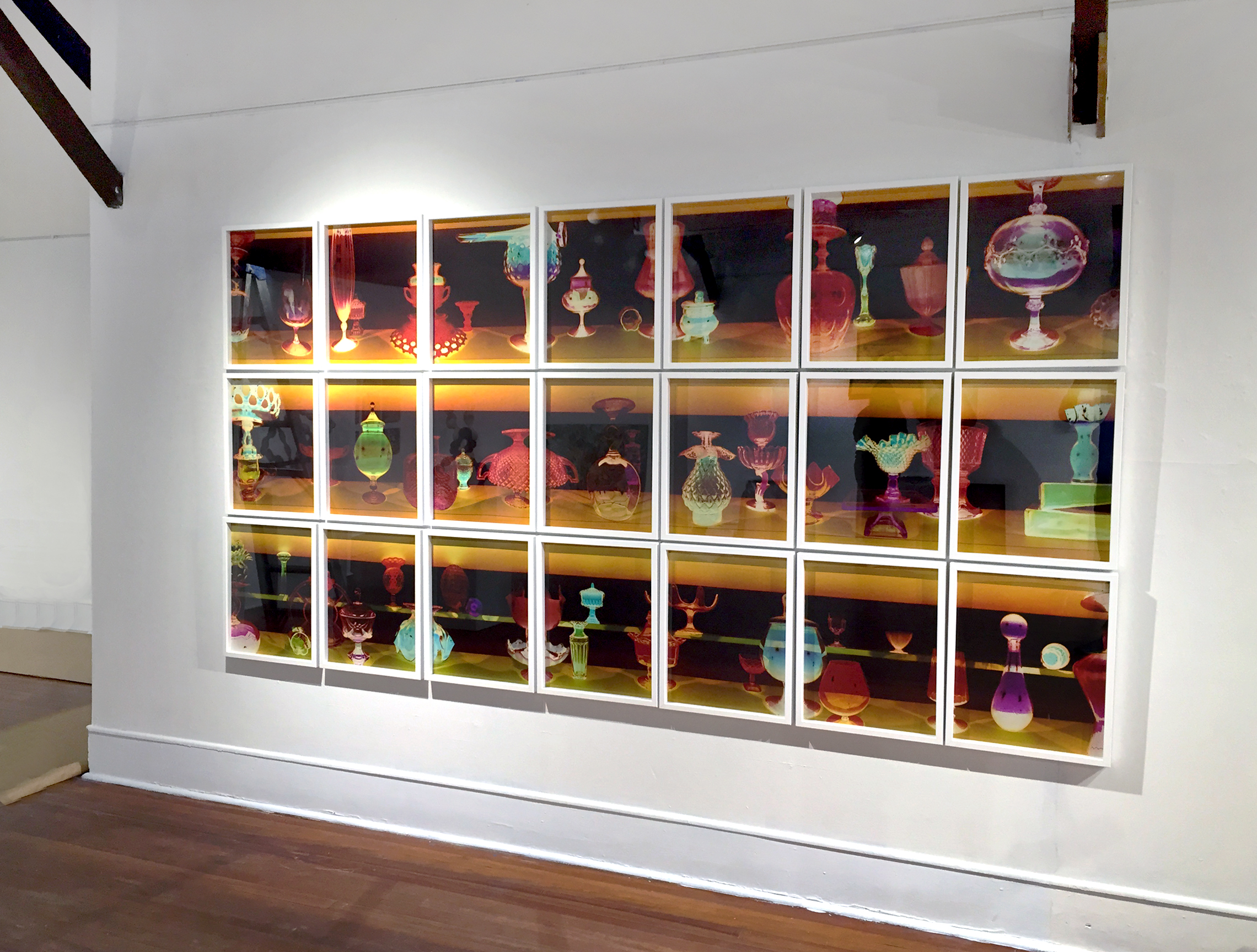 Installation View: "Ogetti di Vetro, Ambra" Silvermine Gallery, New Canaan, Connecticut 2015