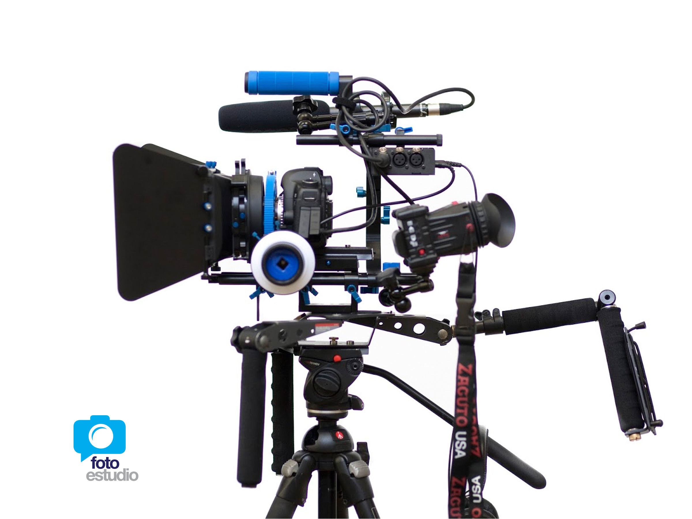 Utilizando el kit de video DSLR disponible en el estudio.