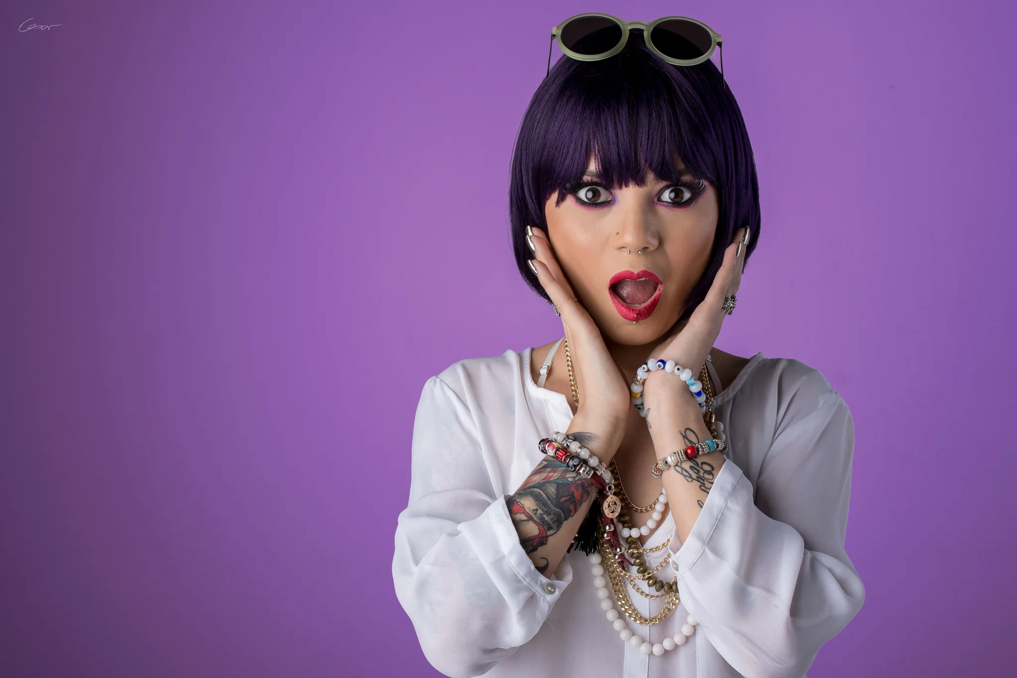 Retrato con dos luces.