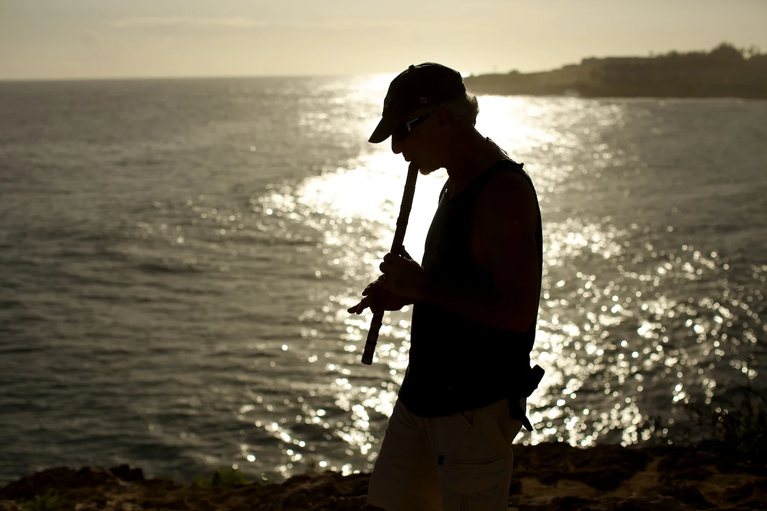 Flute player silhouette 