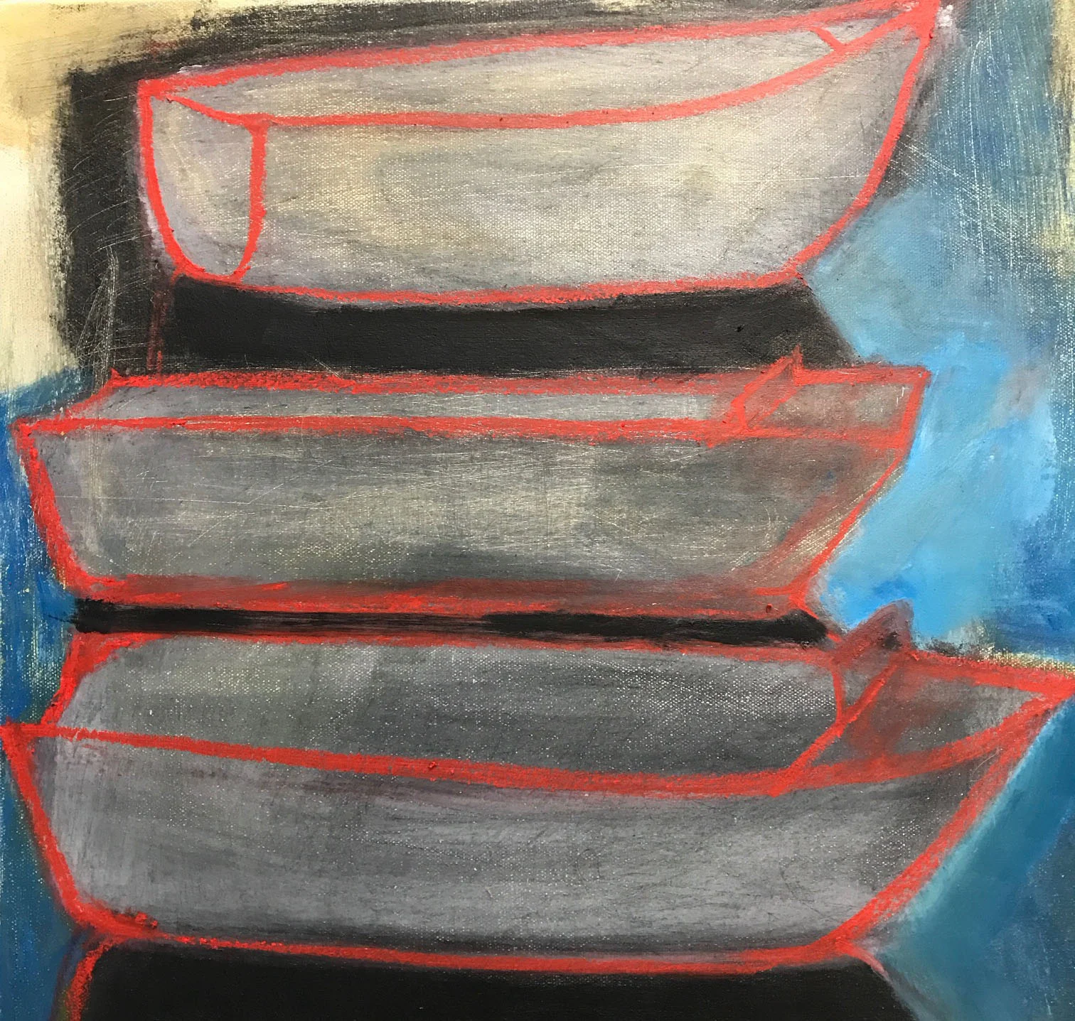 BOATS III2018,&nbsp;oil on canvas, 45cm x 45cm $300&nbsp;