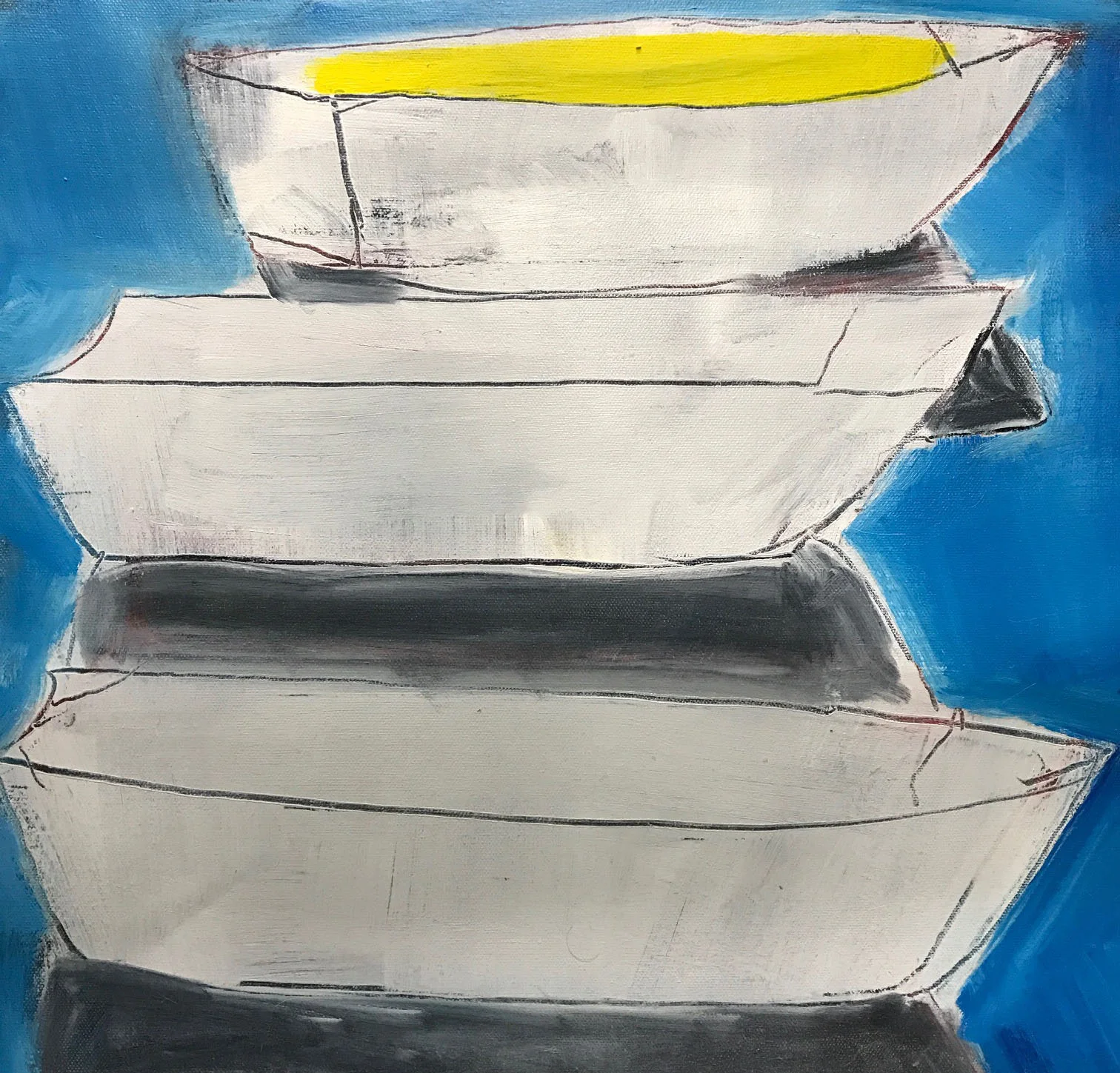 BOATS II2018, oil on canvas, 50cm x 40cm $300