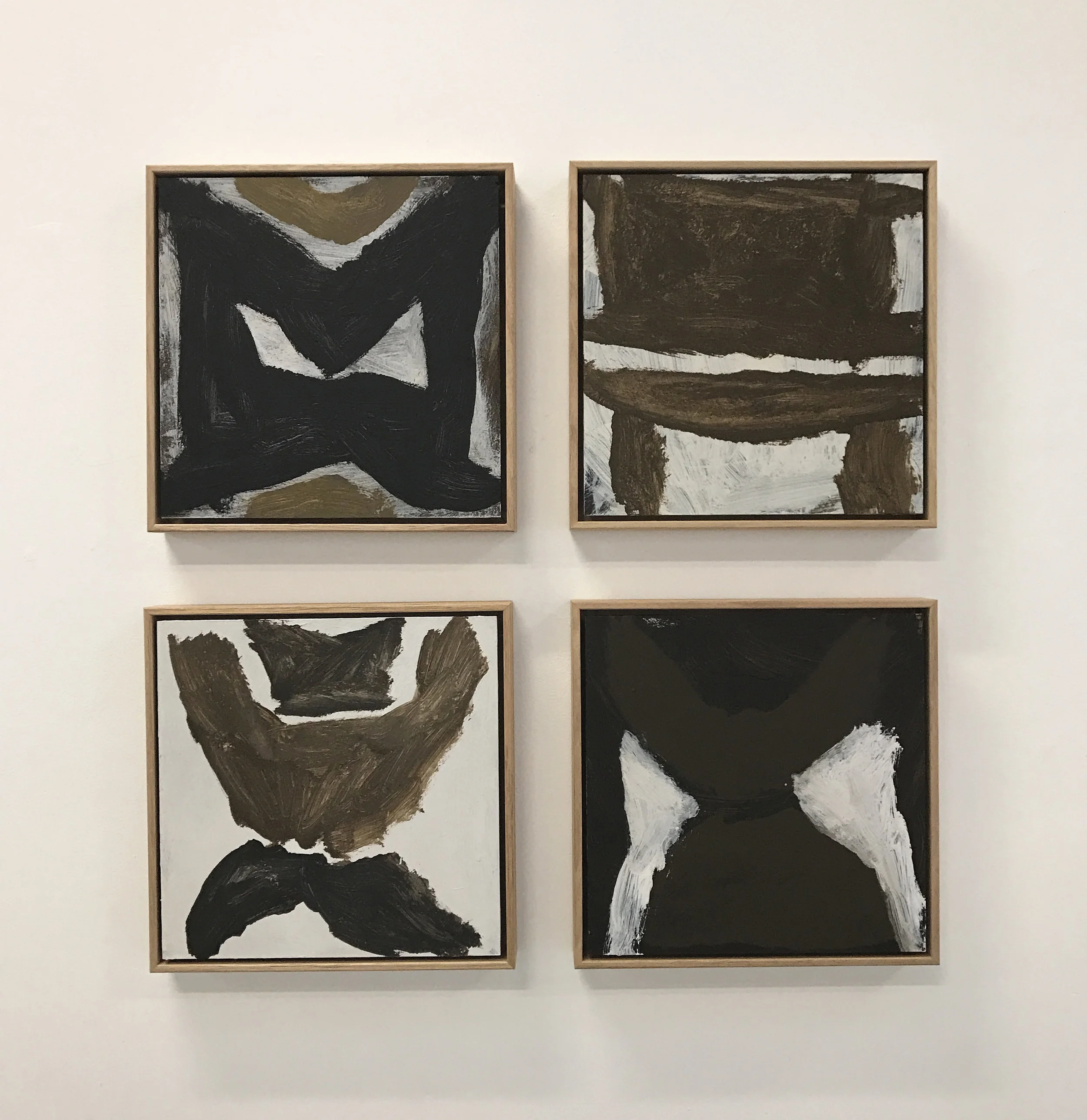 install shot of Lottie Consalvo’s Never Ending 34, Never Ending 36, Never Ending 33, and Never Ending 35, acrylic on board, 2018. Lottie Consalvo, courtesy Dominik Mersch Gallery, Sydney. Photography of individual works below.