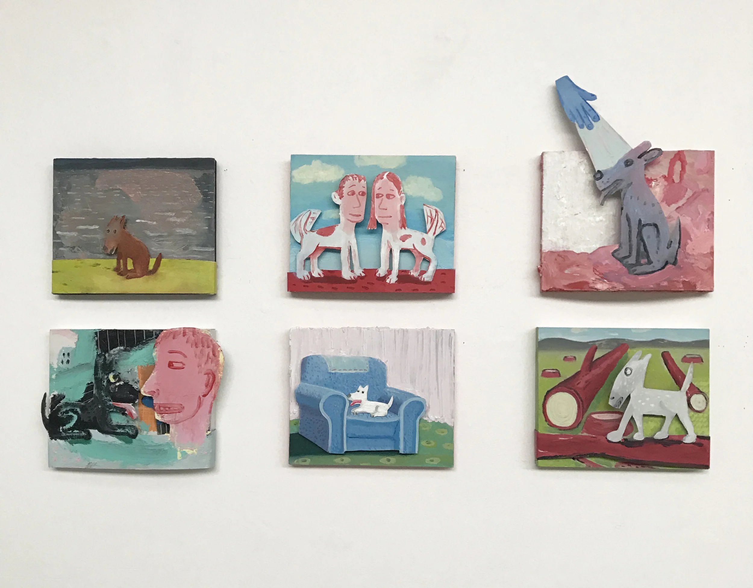 Install shot of Michael Bell works, details below.