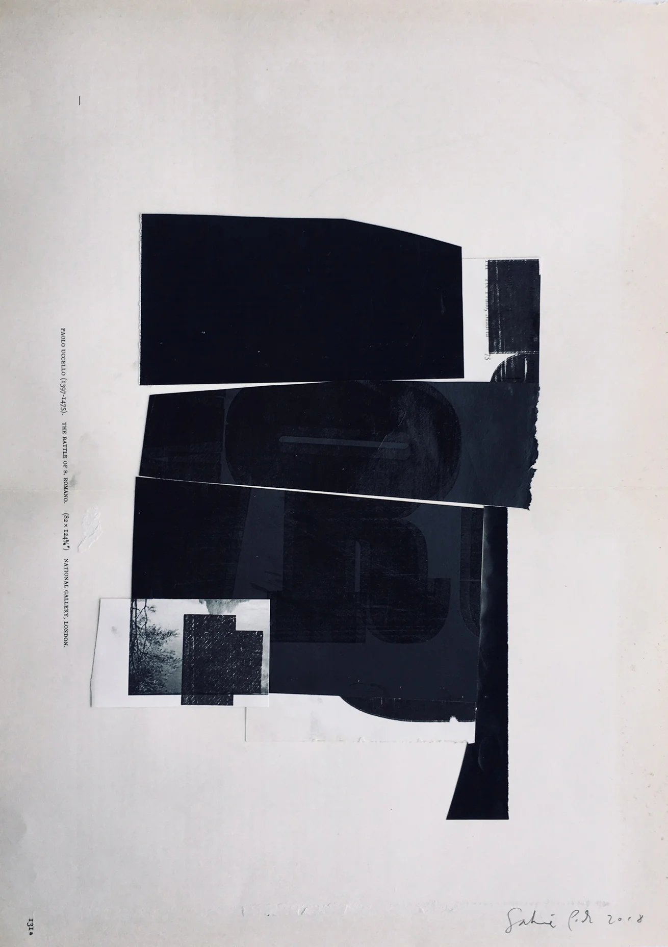 Sabine Pick, Battle, vintage paper, mixed media collage, 43 x 54 cm, 2018, $300 framed.