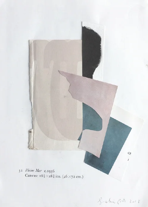 Sabine Pick, The ocean, vintage paper, mixed media collage, 23.5 x 30.5 cm, 2018, $150 framed.