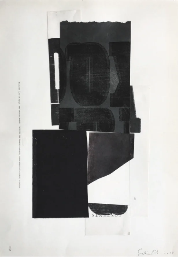 Sabine Pick, Tribute, vintage paper, mixed media collage, 43 x 54 cm, 2018, $300 framed.