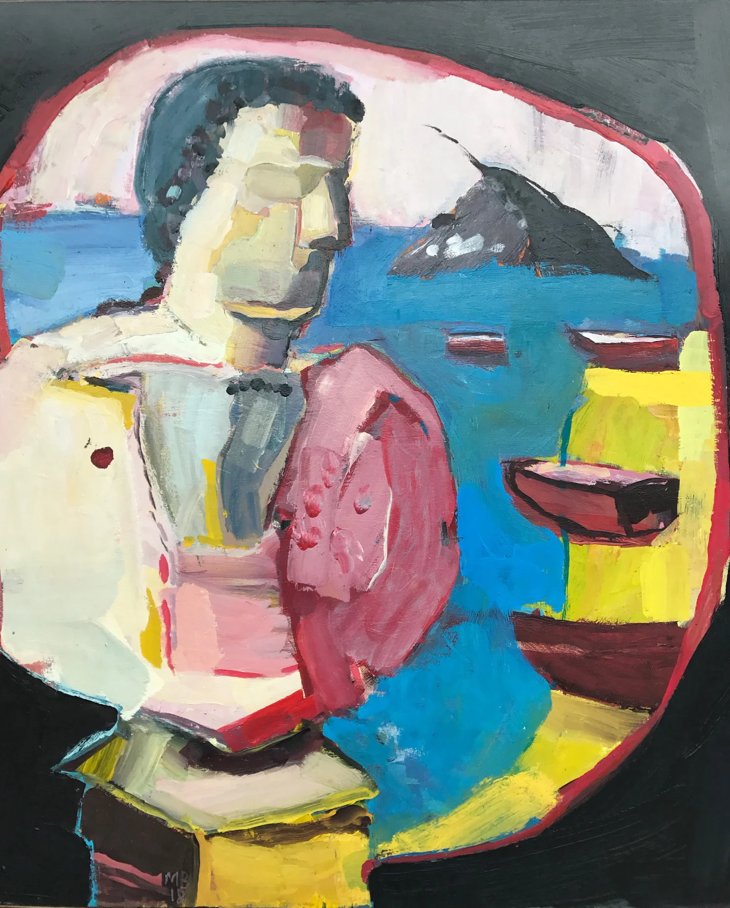 Michelle Brodie, The Commandant Sarah Island, Tasmania, oil on board, 2018, $650