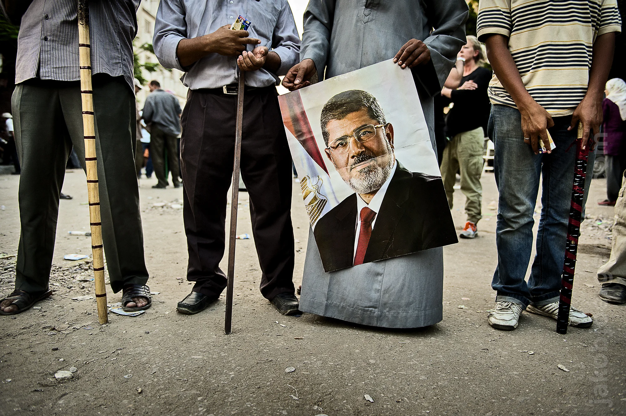 Pro-Mursi supporters from The Muslim Brotherhood at Rabaa Square. July 2013.