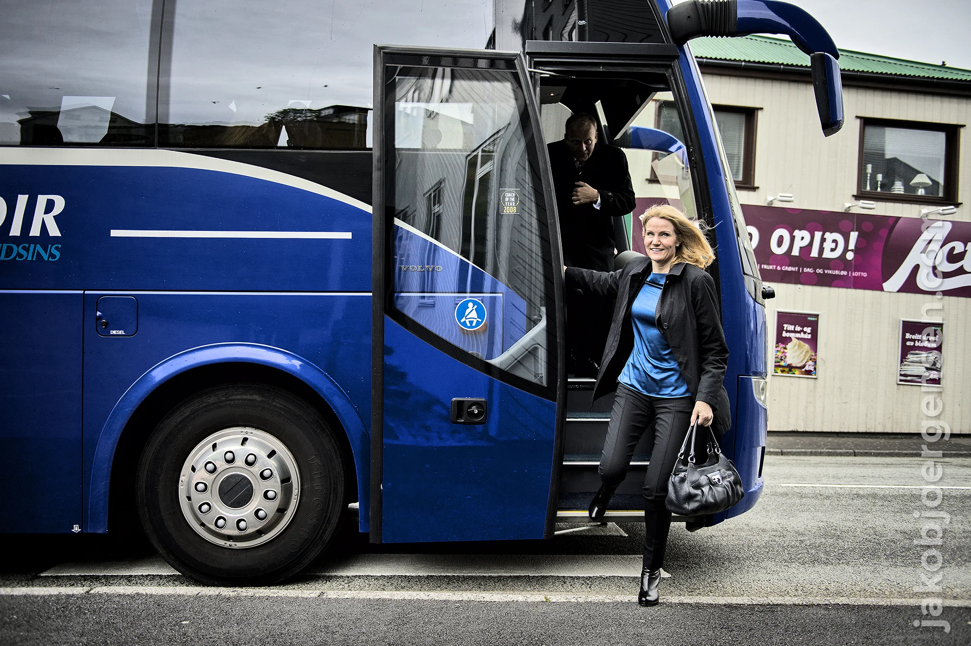 Danish Primeminister Helle Thorning-Schmidt visits city of Klaksvik on The Faroe Islands. June 2013.