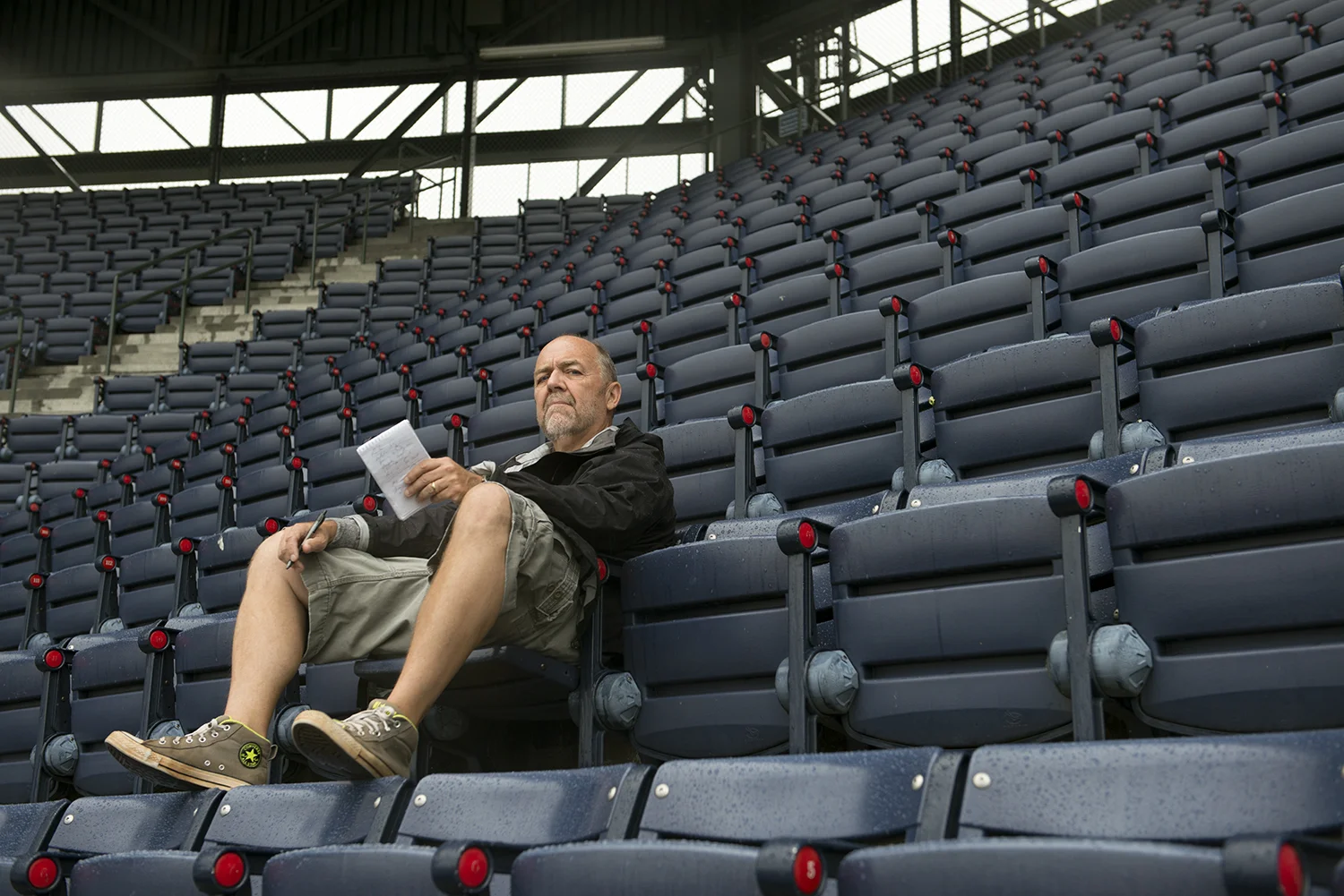 Author Ray Glier, alone in the cheap seats, Atlanta Braves vs. Washington Nationals.
