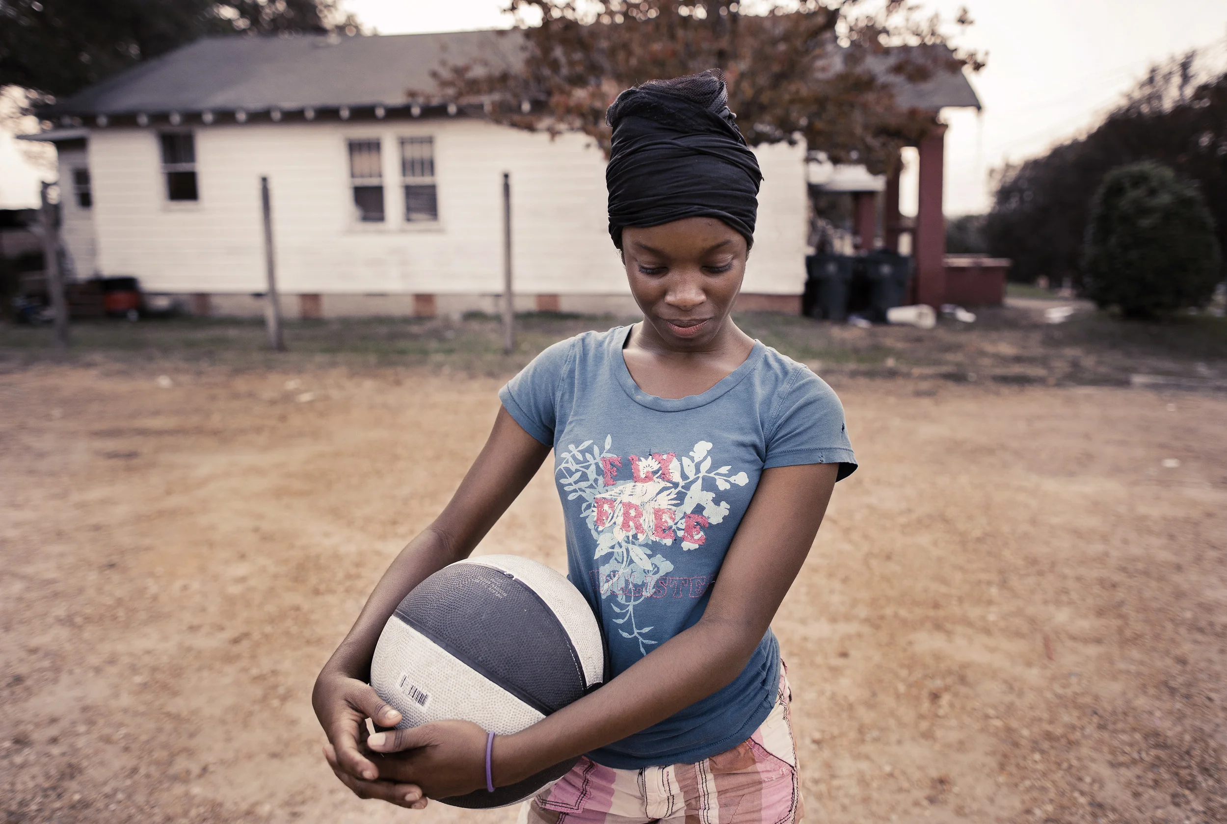 Young Girl With Basketball, Vicksburg, Miss.