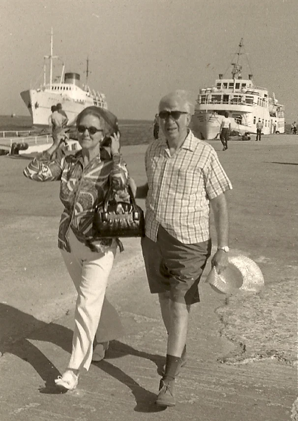 The Luccheses — Genevieve ("Gammie") and Sam — on the Greek island of Rhodes in the late 1960s.