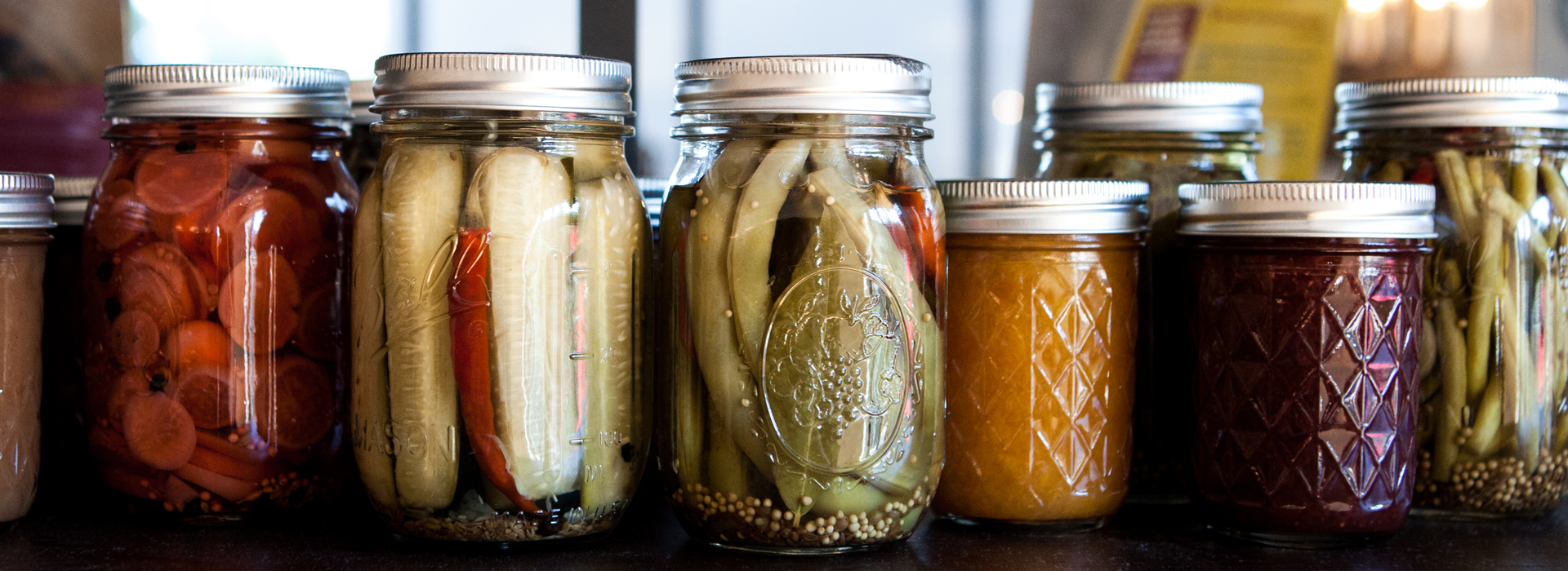 Picture of jars with food inside of them