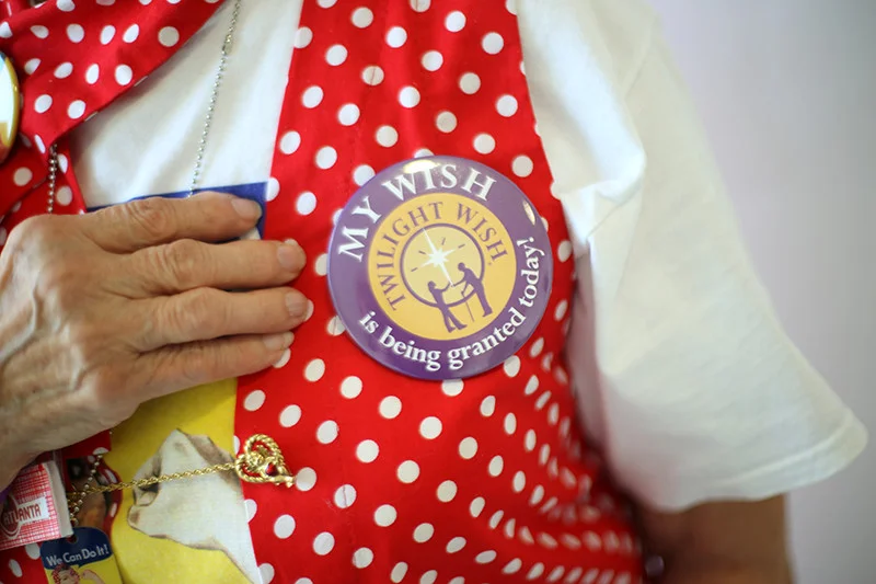 My wish, My twilight”: Mae Krier says she travels around the country telling stories from her time as a Rosie with support from the Twilight Wish Foundation.