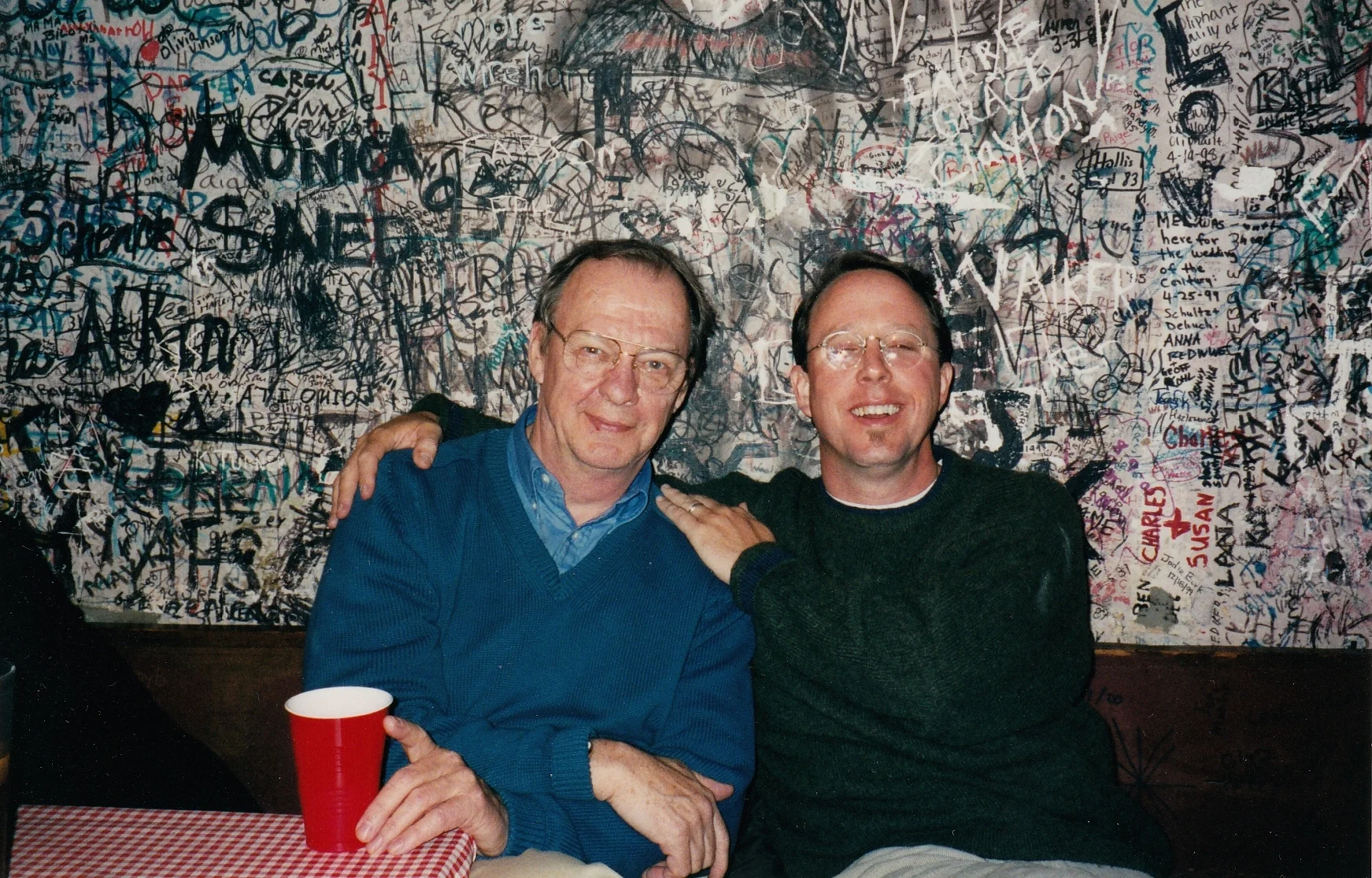 The late journalist John Egerton, at left, with Southern foodways Alliance director John T. EDGE in 2003 at Mississippi's Taylor grocery, where the best fried catfish in all creation can still — 15 years later — be found.