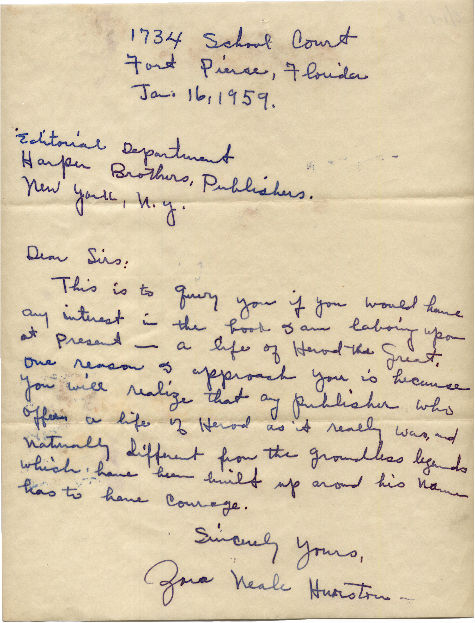 LETTER TO HARPER’S: Courtesy of the University of Florida Click to enlarge