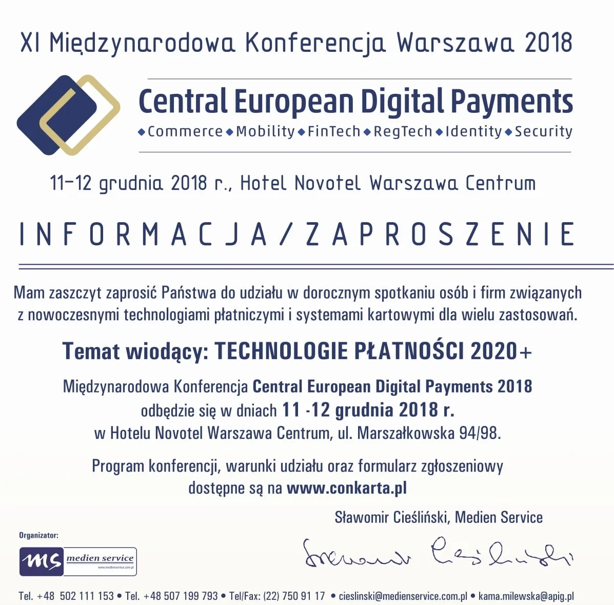 » Konferencja Central European Digital Payments - Warsaw 2018