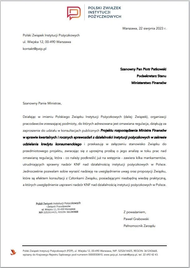» Konsultacje kwartalnych i rocznych druków sprawozdawczych instytucji pożyczkowych do Komisji Nadzoru Finansowego
