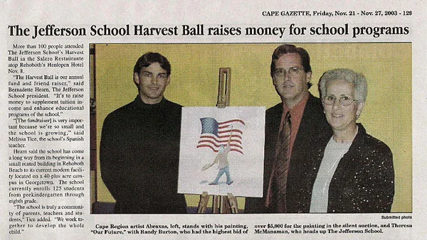 Abraxas' painting "Our Future" raises $5,500 for the Jefferson School
