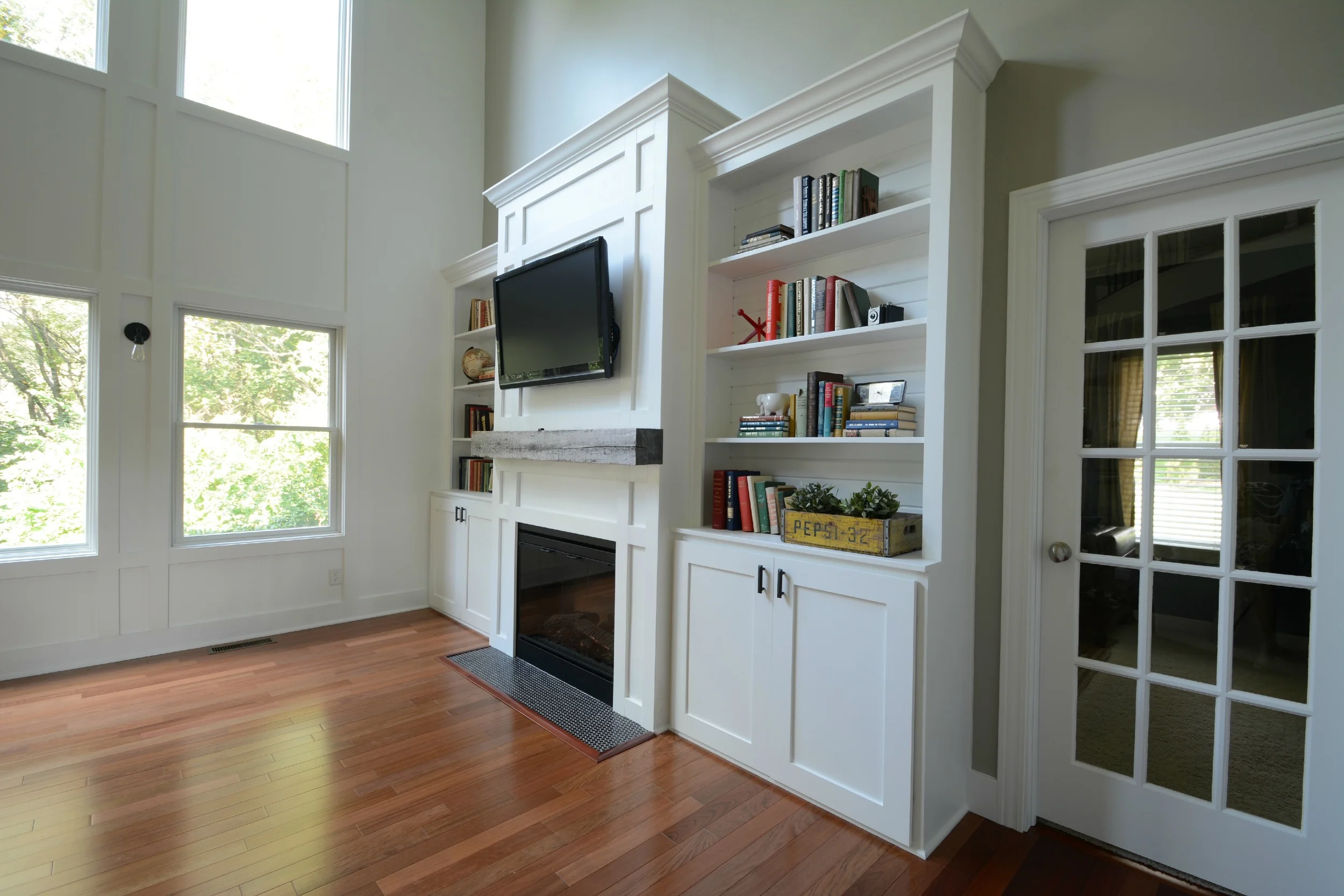 Living Room Built In Cabinets Decor And The Dog