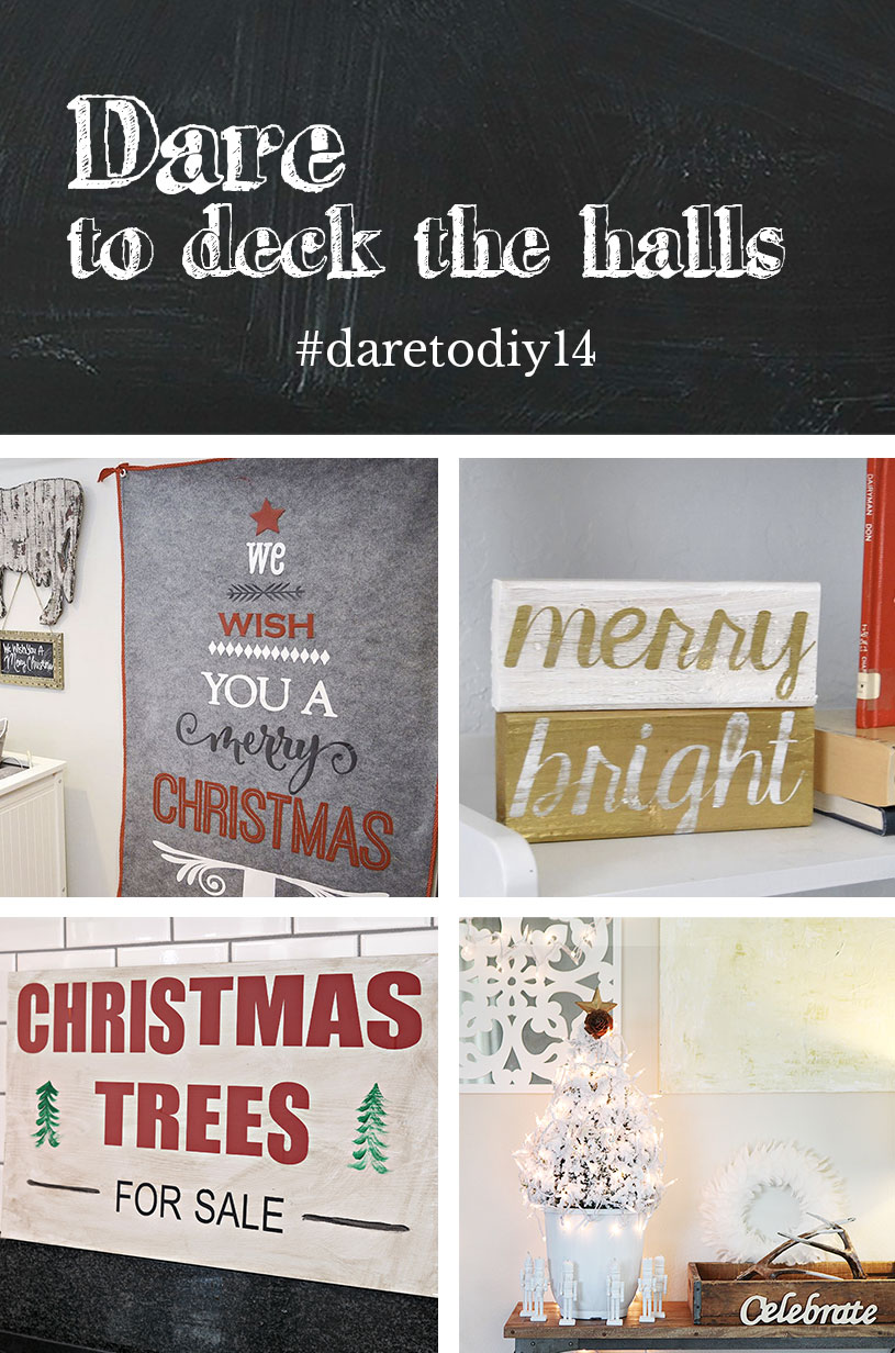 Christmas Tree Wall Art by NewlyWoodwards // Merry & Bright Blocks by Maybe Matilda Christmas Trees Sign by Decor and the Dog // DIY Mini Tree by Shift Ctrl Art