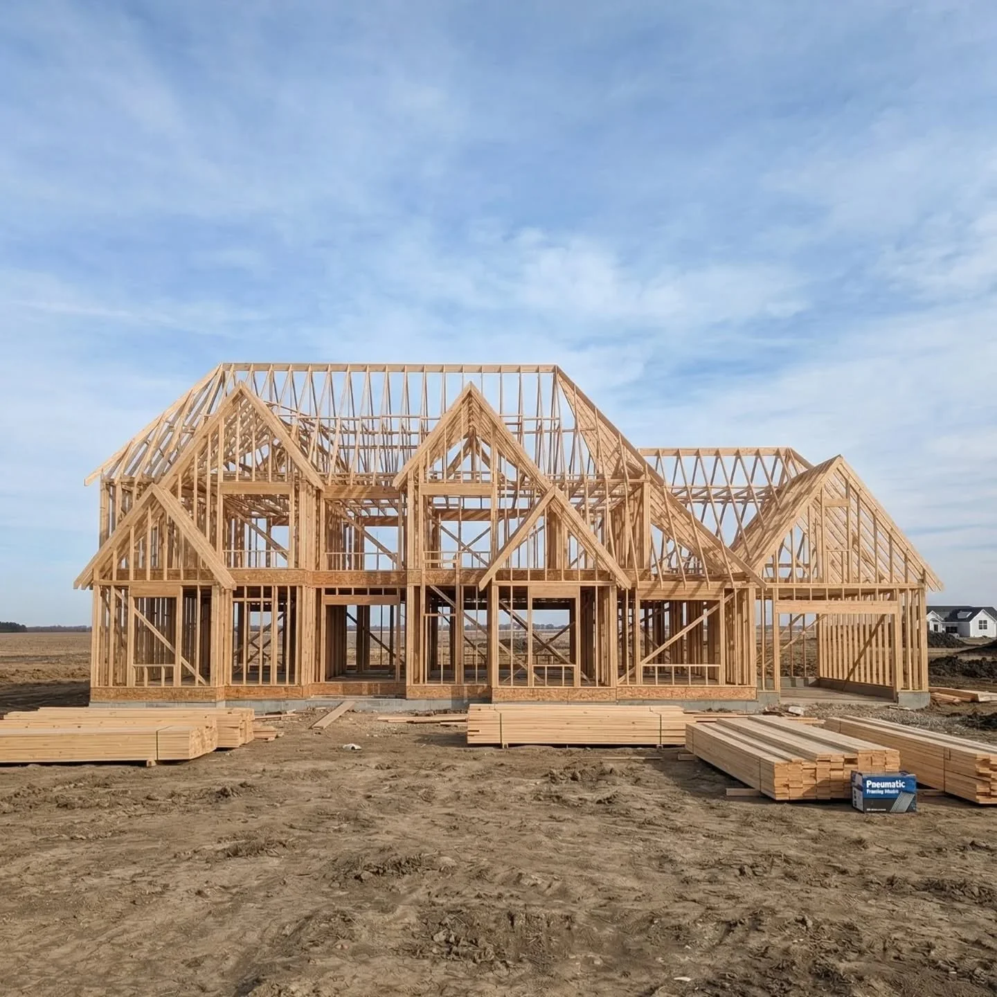 It's happening! We've been busy behind the scenes... framing is officially up! 🏠✨

Just kidding. It's still just dirt. 🙃🫣

Last week was too wet. This week is rainy and we need to let the fill dirt settle. But it's definitely happening "next 