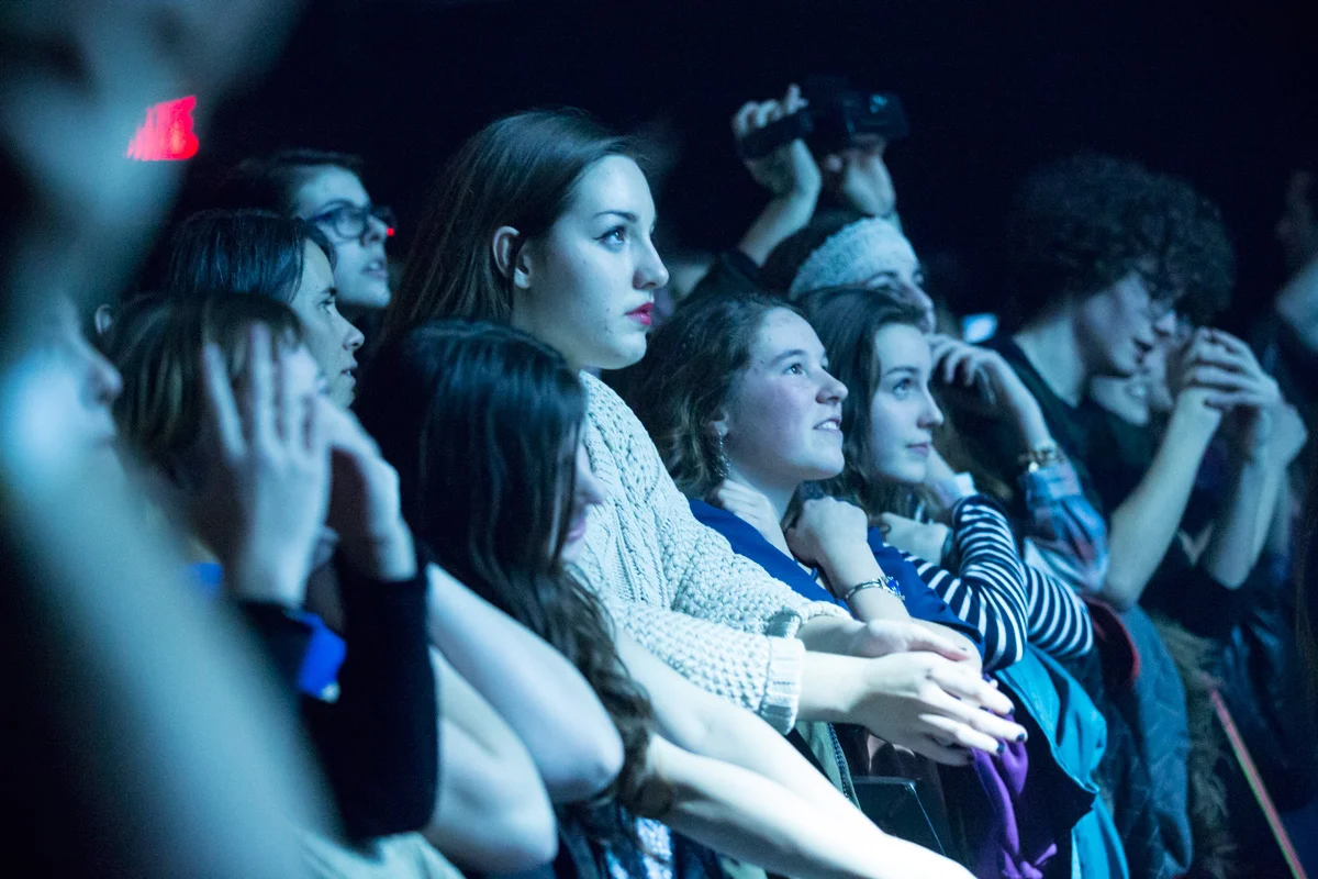 MONTREAL, QC. JANUARY 12, 2014 -- Young fans admire 19-year-old British rock sensation Jake Bugg at Metropolis on Tuesday, January 12, 2014. (Leslie Schachter/Nightlife.ca)