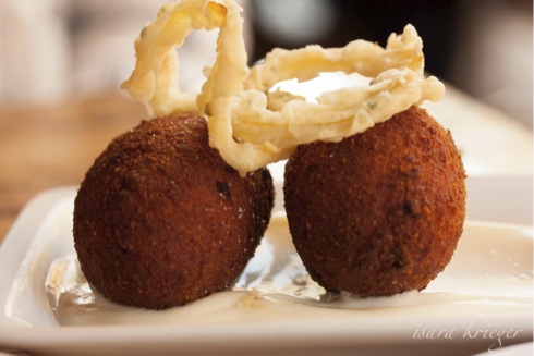Cod Fritters with Lemon Rings & Aoli at Toro