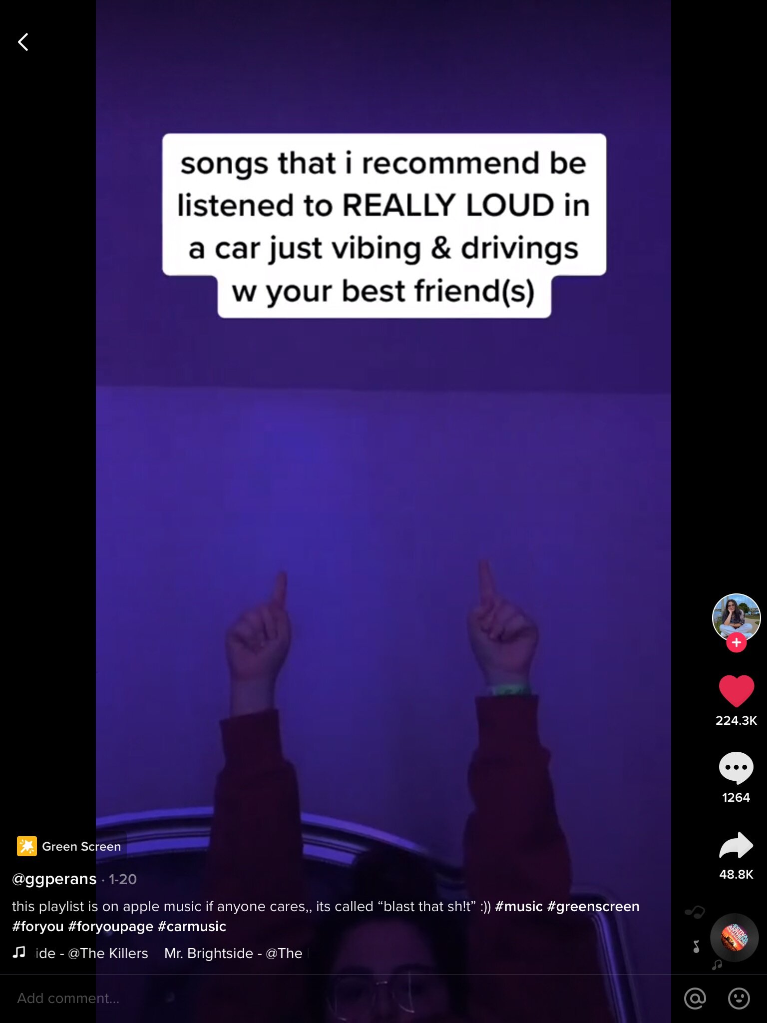 @ggperans displays an early example of Music as example of “vibe”/playlist, playing “Mr. Brightside” by The Killers and explaining the theme/vibe before showing a slideshow of album covers/tracks.