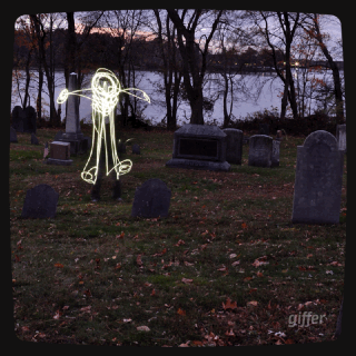 This .gif is a compilation of three shots taken in my favorite Puritan cemetery. It seemed a lot darker at the time, but the 30 second exposure let in a lot of light illuminating the lake in the background.