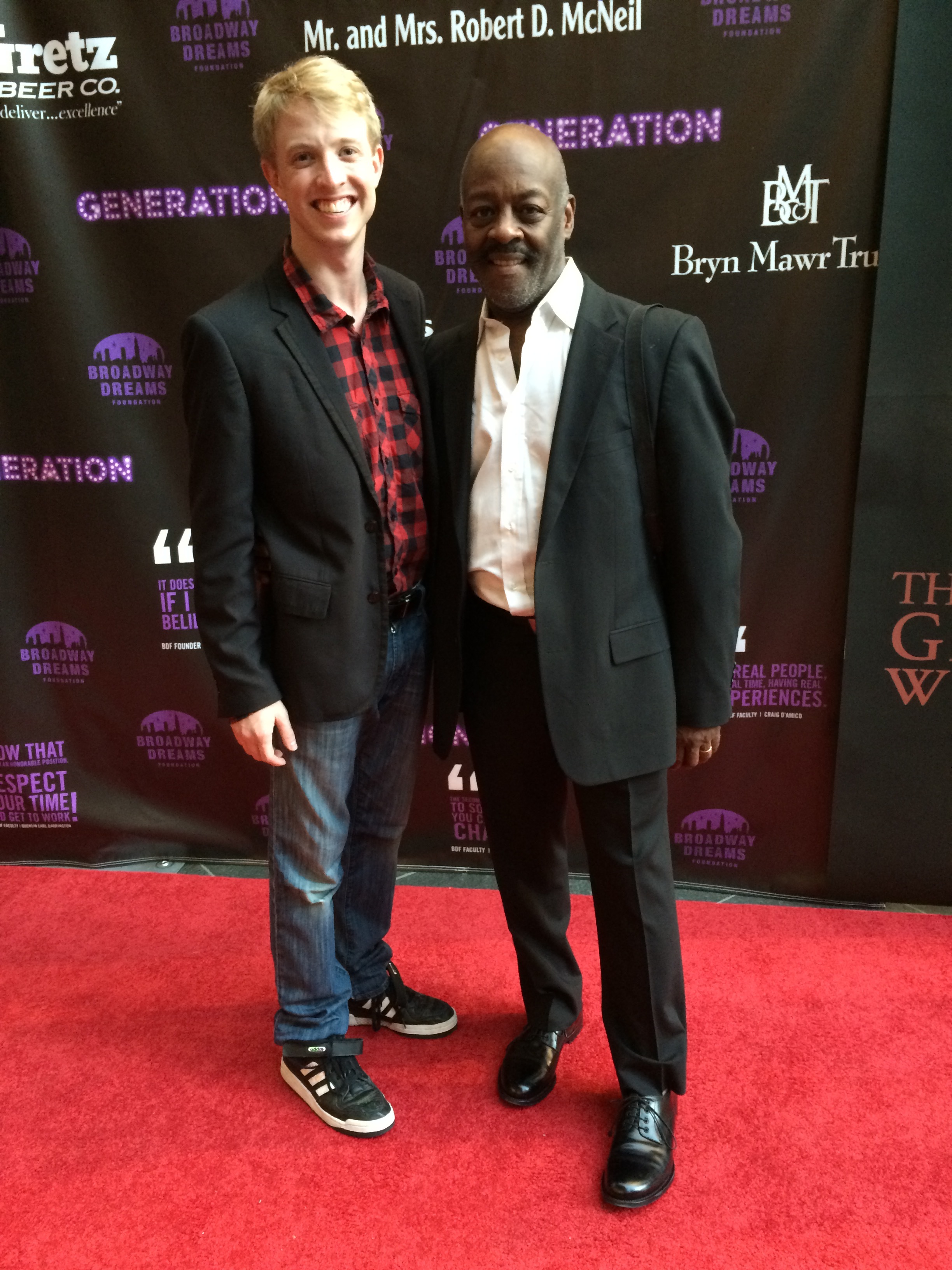  With director Otis Sallid at a Broadway Dreams event in 2014. 