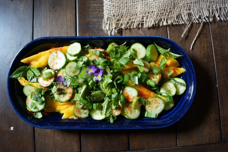 7.15.14 Cooking with FillMyRecipe + Mango Cucumber Chile Salad