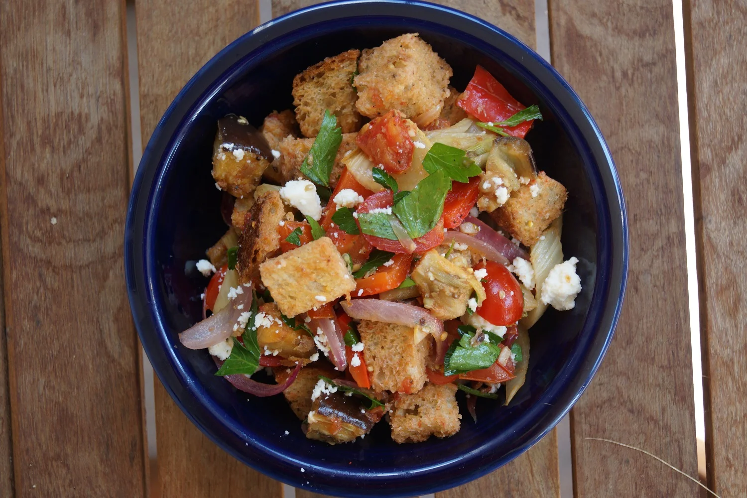 8.19.14 Roasted Summer Vegetable Panzanella