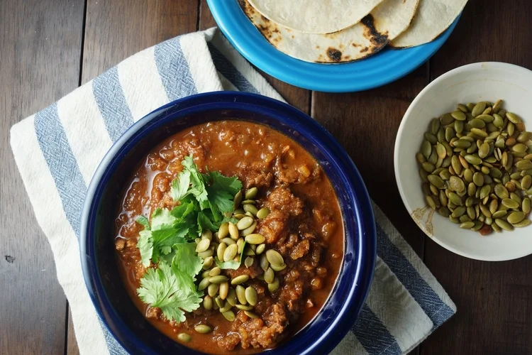 11.4.14 Pumpkin and Pork Chili with Roasted Pepitas