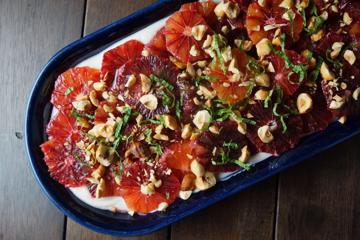 1.27.15 Blood Orange Salad with Yogurt, Hazelnuts, and Honey