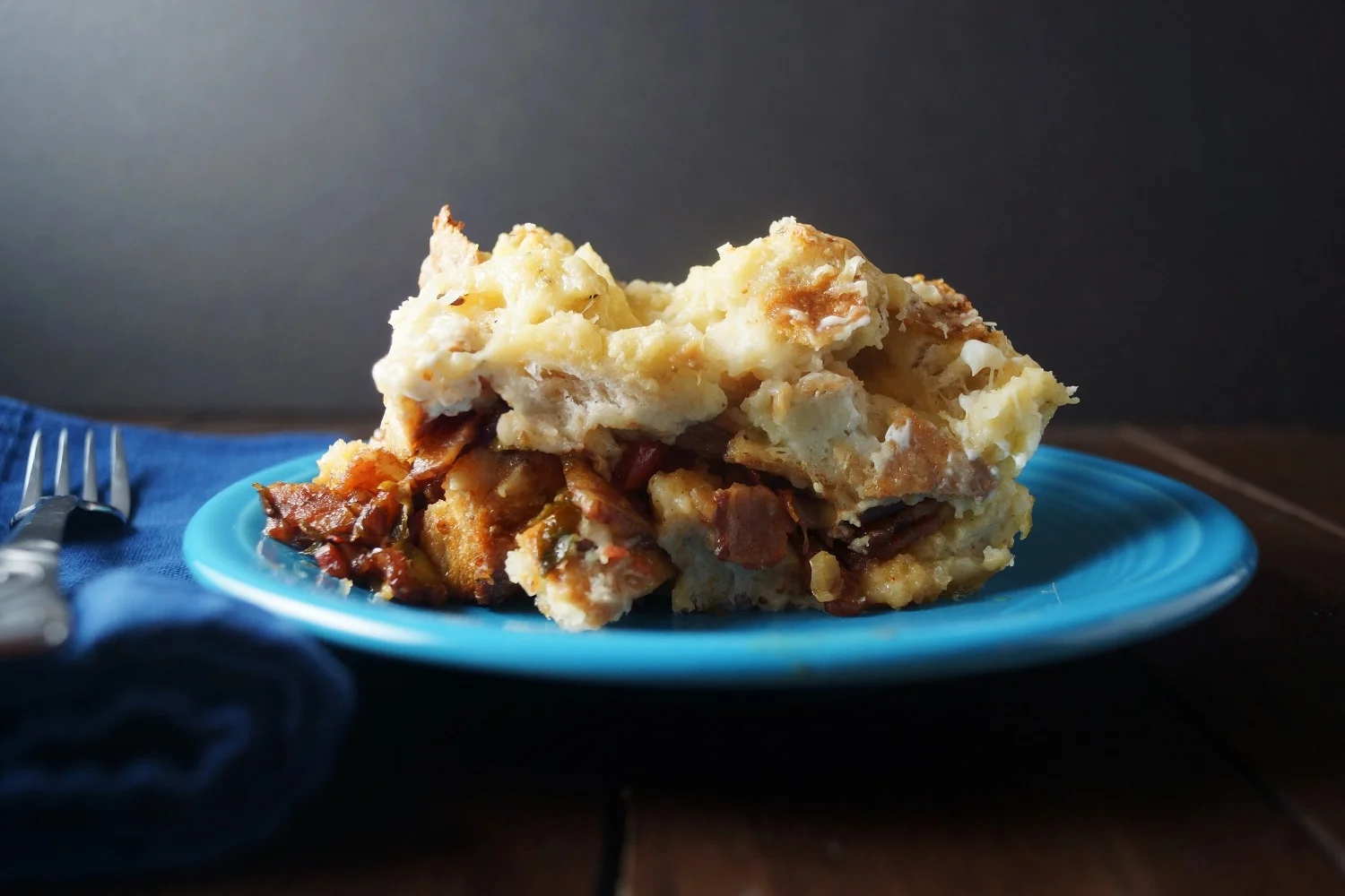 3.20.15 Bacon, Parmesan, and Cherry Tomato Strata