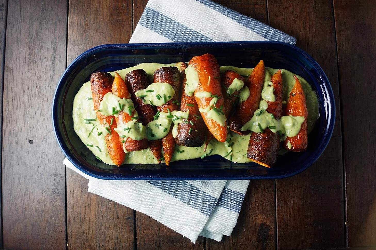 8.4.15 Roasted Carrots with Avocado Buttermilk Ranch
