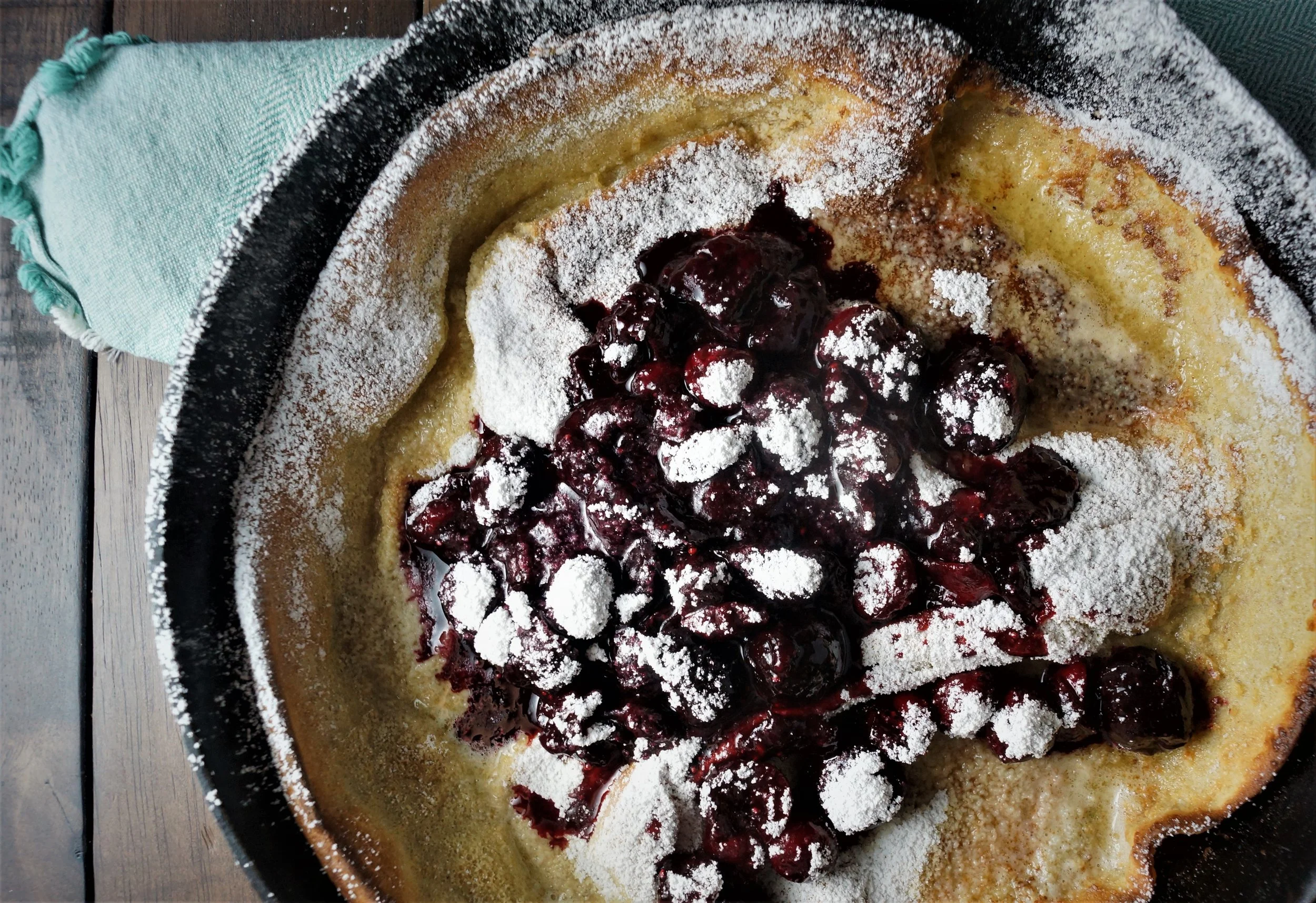 12.14.16 Eggnog Dutch Baby with Spiced Cherry Cranberry Sauce