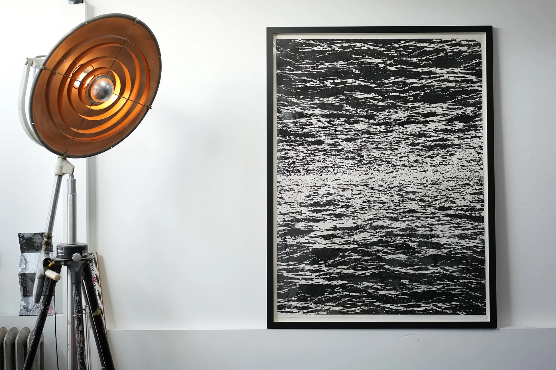 Framed Large 'Mirror Waves' Series in Pearl Silver 51