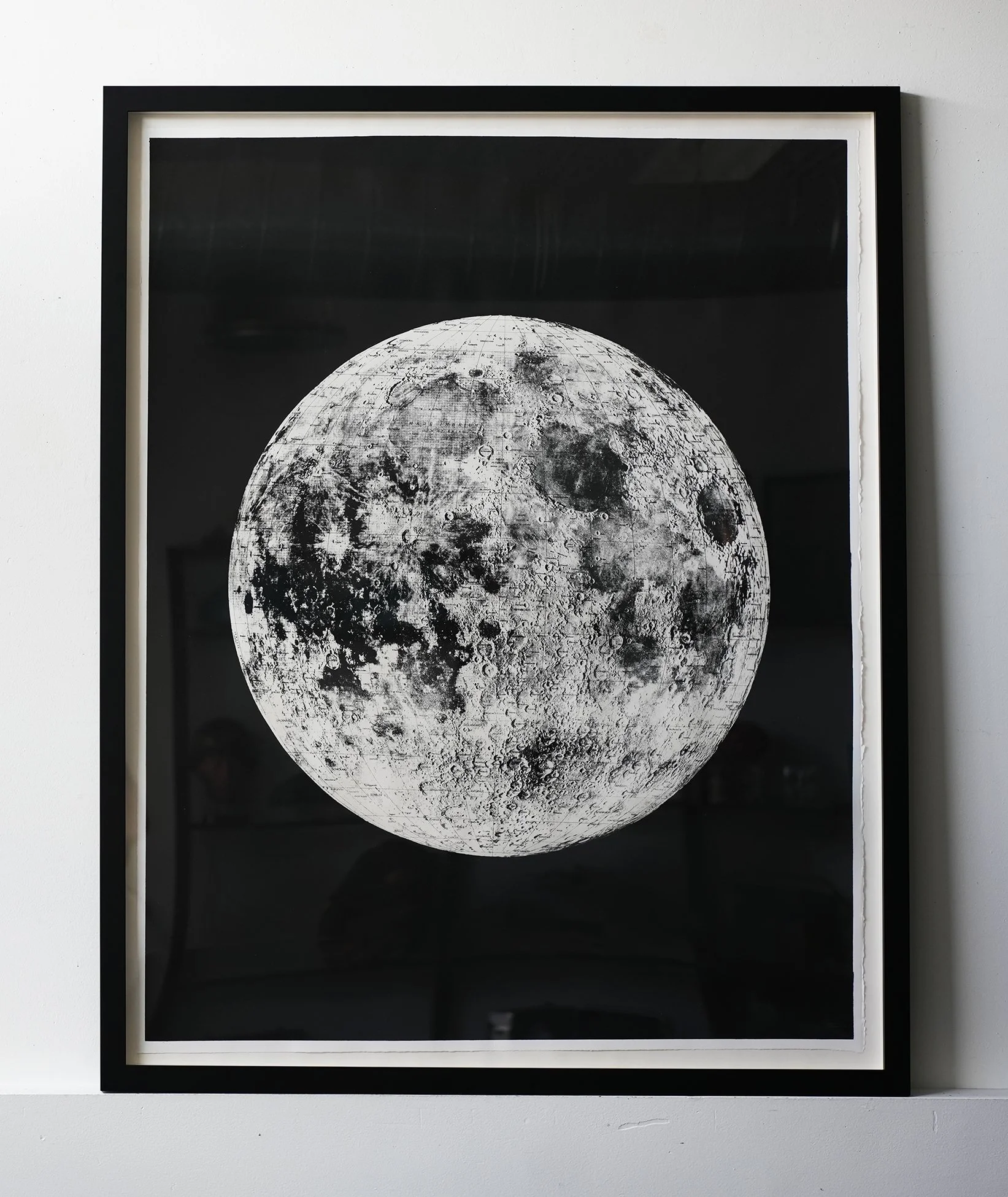 Framed Pearl Silver Moon on Cotton Paper  47