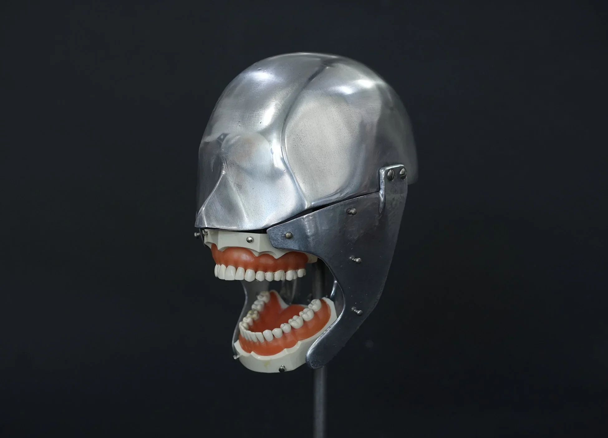 vintage metal dental phantom head