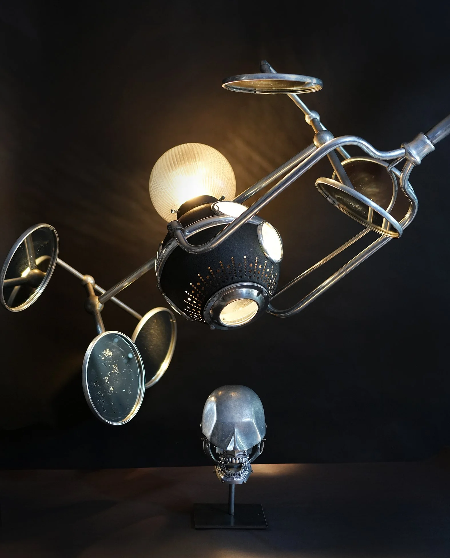 C.1920 Dental Phantom With Unique Deluxe Aluminum Dental Set ( #15)