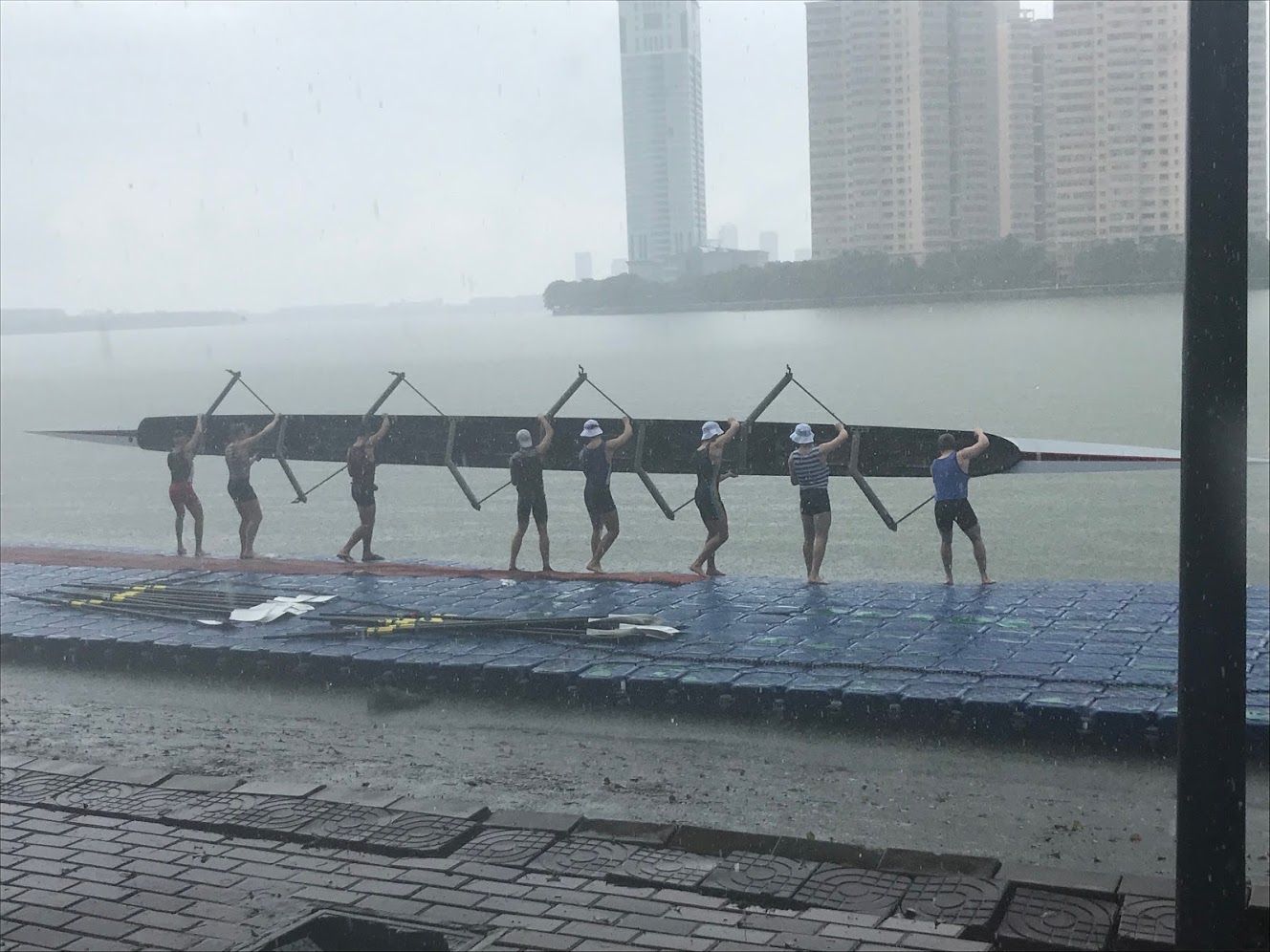 Downpour on the lake.
